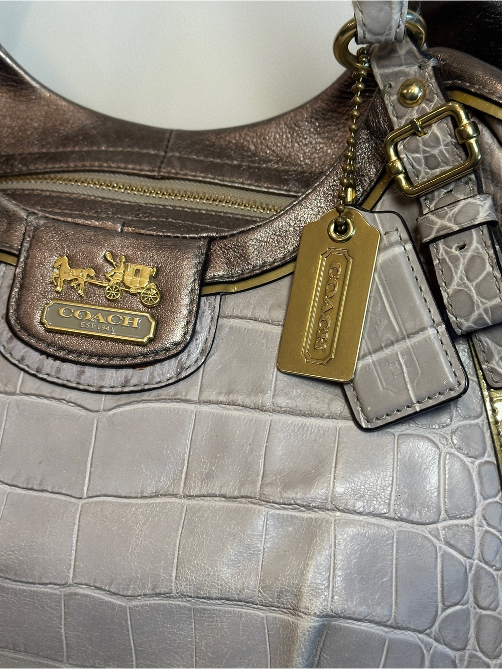 Coach Madison Abigail Exotic Embossed Leather Carryall Satchel Dust Bag - EUC - Picture 2 of 12